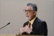  ?? RICH PEDRONCELL­I — THE ASSOCIATED PRESS ?? Democratic state Sen. Anthony Portantino presents his measure requiring parents to tell school officials if they keep guns in the house during a hearing of the Senate Education Committee in Sacramento on March 30.