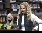  ?? IMAGE VIA PERKIOMEN VALLEY SCHOOLS ?? “Do you really want to move the district forward, or do you have a personal agenda,” Amber Dorr asked the board speaking in support of keeping Policy 720.
