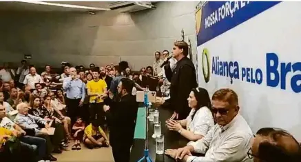  ?? Reprodução/Facebook/Jair Bolsonaro ?? O presidente Jair Bolsonaro em evento da Aliança pelo Brasil neste sábado (18)