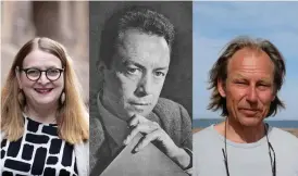  ?? FOTO: NIKLAS TALLQVIST, OKÄND, ANNA SIMBERG, MONTAGE HBL ?? Agneta Rahikainen är i år aktuell med en bok om syfilis, en av Albert Camus mest berömda romaner heter Pesten och Martin Enckell har skrivit inkännande om malaria.