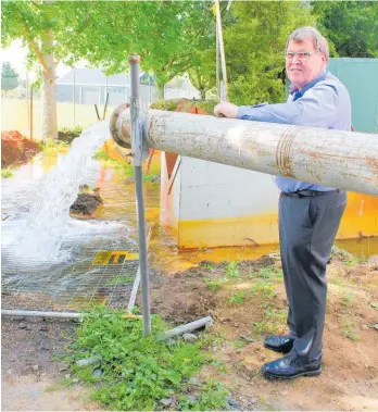  ?? Photo / Dean Taylor ?? Waipa¯ mayor Jim Mylchreest, pictured checking progress at the Taylor's Hill bore test site in 2016. He says Waipa¯ has invested heavily in Three Waters infrastruc­ture.