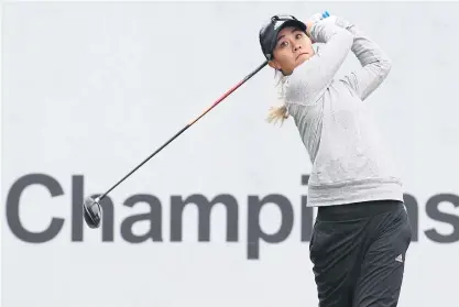  ??  ?? Danielle Kang of the United States watches her shot at the BMW Ladies Championsh­ip.