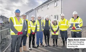  ??  ?? Open doors event MSP Clare Haughey at the Victoria Street housing site