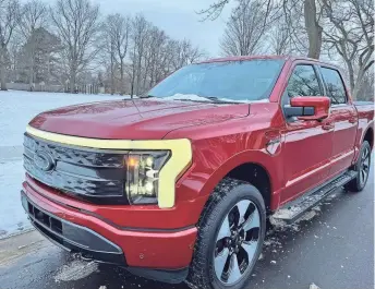  ?? MARK PHELAN/DETROIT FREE PRESS ?? The F-150 Lightning passed the winter storm test.