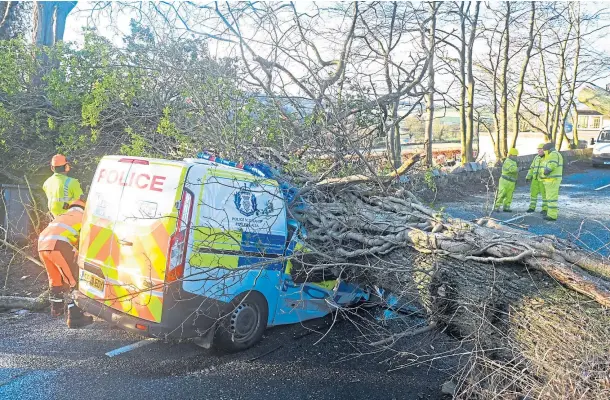  ?? ?? DAMAGE: Thousands of homes were left without power for days after the storm, described as one of the worst to have hit Scotland.