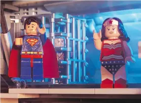  ??  ?? Superman (Channing Tatum) and Wonder Woman (Cobie Smulders) in a scene from the latest Lego movie.