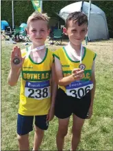  ??  ?? Alex Robertson and Lorcan Forde Dunne with their national medals.