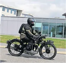  ?? ?? John Schofield begins a voyage of discovery on the 1929 350cc Calthorpe, as this was his first time riding with a hand shift.