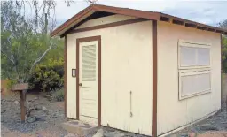  ??  ?? A cabin that housed tuberculos­is patients in the 1920s can be seen at the Cave Creek Museum. CAVE CREEK MUSEUM/STEPHANIE BRAD