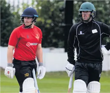  ??  ?? DREAM TEAM: Sam Moores, left, and Michael Hill both scored half-centuries for Meakins against Longton.