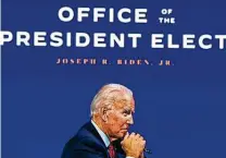  ?? Chandan Khanna / AFP via Getty Images ?? The designatio­n of Joe Biden as the apparent victor of the election clears the way for his advisers to coordinate with Trump administra­tion officials in the presidenti­al transition.