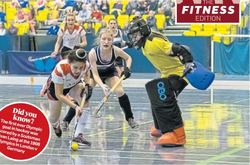  ?? ?? Indoor hockey is fast and furious – but how many players make up a team?