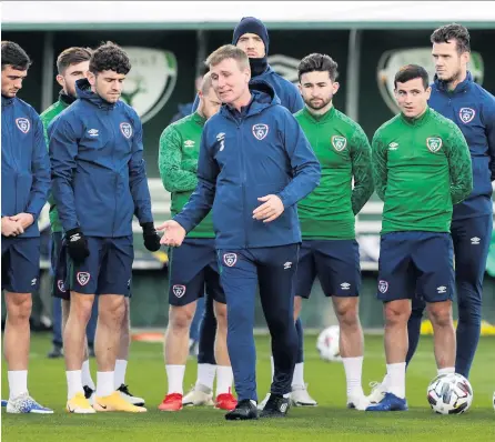  ??  ?? Pulling together:
Stephen Kenny has endured a frustratin­g first few months in the Republic of Ireland job