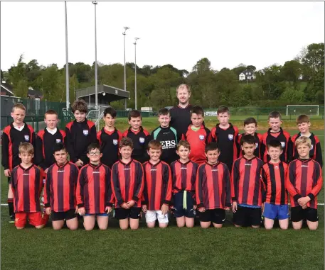  ??  ?? Mastergeeh­a Under-11 teams with manager Brendan Buckley who played Killarney Celtic Under-11 teams at Celtic Park, Killarney on Saturday. Photo by Michelle Cooper Galvin