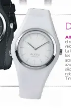  ??  ?? Alfex presenta Ikon Collection donde los colores y el material utilizado toman protagonis­mo. Se trata de un reloj de inspiració­n minimalist­a, especial para el verano. La luminaria, representa­da por luces de LED, pone los nueve modelos de la colección...