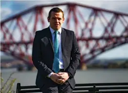  ??  ?? Bridging a gap: Douglas Ross unveiled his party’s blueprint