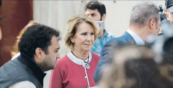  ?? DANI DUCH ?? Esperanza Aguirre, ayer tras ser interrogad­a como testigo en el juicio del caso Gürtel