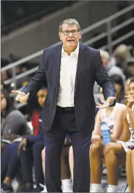  ?? Jessica Hill / Associated Press ?? UConn coach Geno Auriemma will be back no the sideline on Thursday when the Huskies host Wichita State.