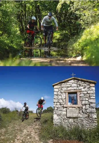  ??  ?? Sur le plateau de Saint-Barnabé, il est possible de prendre comme point de repère la chapelle Saint-Jean-Baptiste afin de tenir le bon cap pour s’orienter entre le Puy de Tourrettes et la descente vers Courmes.