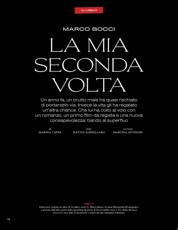  ??  ?? DEBUTTI
Dopo aver recitato in oltre 30 tra film e serie tv, Marco Bocci, 41 anni (Bocciolini all’anagrafe), è passato dall’altra parte della macchina da presa. Il 28 novembre esce A Tor Bella Monaca non piove mai, film da lui diretto e tratto dal suo omonimo romanzo.