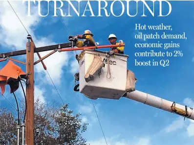  ?? COURTESY OF PNM ?? PNM workers upgrade a West Side electricit­y project. PNM Resources’ net earnings rose by nearly 2% in the April-May period this year, a sharp reversal from the previous two quarters.