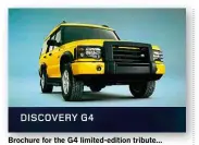  ??  ?? Brochure for the G4 limited-edition tribute…