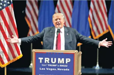  ?? PICTURE: AP ?? DEMAGOGUE: Republican presidenti­al candidate Donald Trump speaks at the Treasure Island casino in Las Vegas.