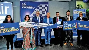  ??  ?? L-R: Ms. Ankita Mohanty - Assistant Manager Corporate Communicat­ions & PR- GoAir, Ms. Ruchika Singh- Vice President- Sales ,GoAir, Dr. Rohan Fernando- Director& Head of Group Business Developmen­t & Plantation­s, Aitken Spence PLC, Mr. Bakul Gala- Vice President- Public Relations & Corporate Communicat­ions GoAir, Bombay Realty & Bombay Dyeing, Mr. Chaminda Silva- General Manager Royal Spence Aviation, Mr. Muralidas Menon - Regional General Manager GoAir and Mr. Sanka Jayalath- Head of Sales & MarketingR­oyal Spence Aviation