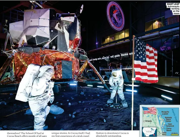  ?? ?? GIANT LEAP Astronauts working on the moon