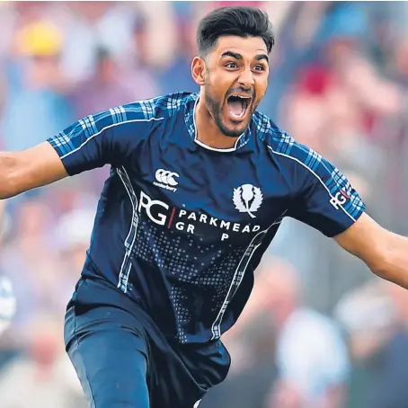  ?? Picture: SNS. ?? Safyaan Sharif, a former Falkland and Glenrothes player, played a starring role again for the Saltires.