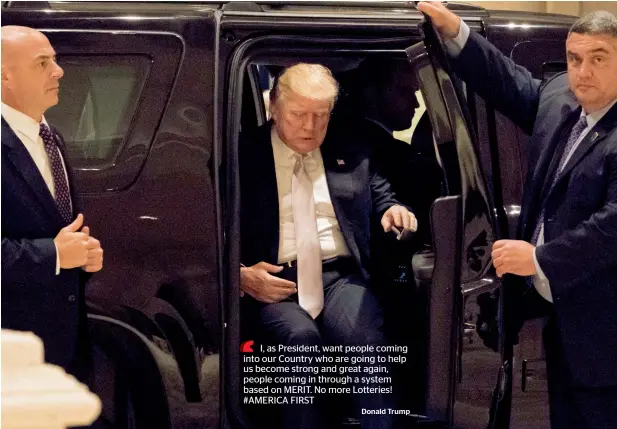  ?? AP ?? President Donald Trump arrives for a dinner with House Majority Leader Kevin McCarthy (left) at Trump Internatio­nal Golf Club in West Palm Beach, Florida. —