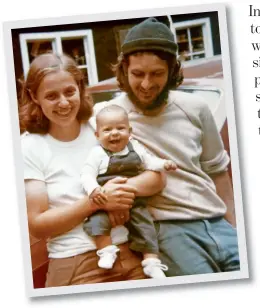  ??  ?? Karen with her husband Roger and daughter Sarah in 1974 and, right, their cabin in Michigan’s Upper Peninsula