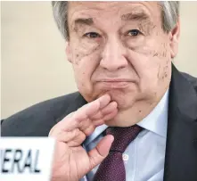  ??  ?? Antonio Guterres, secretario general de la ONU, dijo que procuran US$2,000 millones en donaciones.