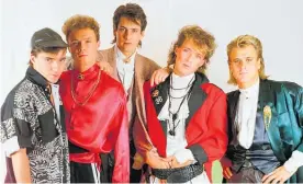  ??  ?? Spandau Ballet with Martin Kemp (second from right), lead singer Tony Hadley (centre) and Gary Kemp (second from left).