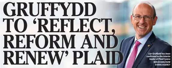  ?? BEN EVANS/HUW EVANS AGENCY ?? Llyr Gruffydd has been confirmed as the interim leader of Plaid Cymru