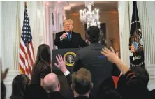  ?? Doug Mills / New York Times ?? President Trump scolds CNN reporter Jim Acosta during a White House news conference last week.