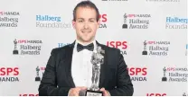  ?? PHOTO: GETTY IMAGES ?? Proud moment . . . Adam Hall with the Para Athlete/Team of the Year award at last night’s Halberg Awards in Auckland.