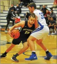  ?? BARRY TAGLIEBER - FOR DIGITAL FIRST MEDIA ?? Pottstown’s Aaron Diamond drives to the basket as Great Valley’s Nate Graeff defends.