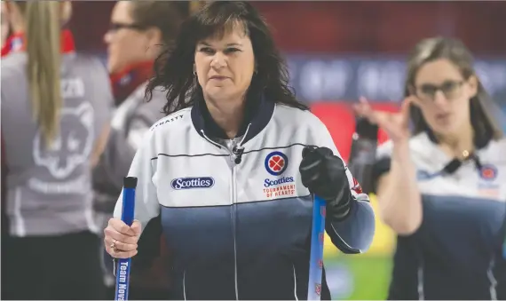  ?? THE CANADIAN PRESS ?? Skip Mary-anne Arsenault’s Nova Scotia rink will play a tiebreaker against B.C. on Thursday for a ticket to play in the championsh­ip round of the Scotties Tournament.