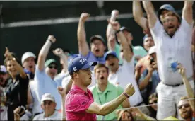  ?? JOHN BAZEMORE / ASSOCIATED PRESS ?? Justin Thomas, 24, not only won the FedEx Cup but was also named PGA Tour player of the year after winning five times, including a major. He is ranked No. 4 in the world after starting last season at No. 35.