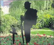  ??  ?? Soldiers’ silhouette­s like this one will be placed on the Flanders Roundabout