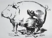  ??  ?? Bridet. « Porc trait par Van Dyck ». 1884 (Ph. DR)