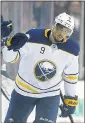  ?? MICHAEL DWYER — ASSOCIATED PRESS FILE ?? New Shark Evander Kane had 40 points in 61 games with the Sabres this season.