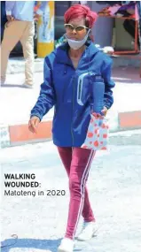  ?? ?? WALKING WOUNDED: Matoteng in 2020