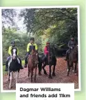  ??  ?? Dagmar Williams and friends add 11km to their tally with a New Forest ride