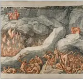  ?? ROBERTO PALERMO/UFFIZI GALLERY VIA AP ?? This image made available on Thursday, Dec. 31, 2020, shows Ulisse and Diomede, the fraudulent advisors, one of the original 88 drawings that went with Dante Alighieri’s Divine Comedy by artist Federico Zuccari. Florence’s Uffizi Gallery is making available for viewing online 88 rarely displayed drawings of Dante’s Divine Comedy to mark the 700th anniversar­y in 2021 of the famed Italian poet’s death. The virtual show of high-resolution images of works by the 16th Century Renaissanc­e artist Federico Zuccari will be accessible from Friday “for free, any hour of the day, for everyone,’’ said Uffizi director Eike Schmidt.