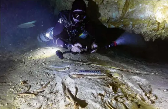 Prehistori­c skeleton found deep in a flooded Mexican cave - PressReader