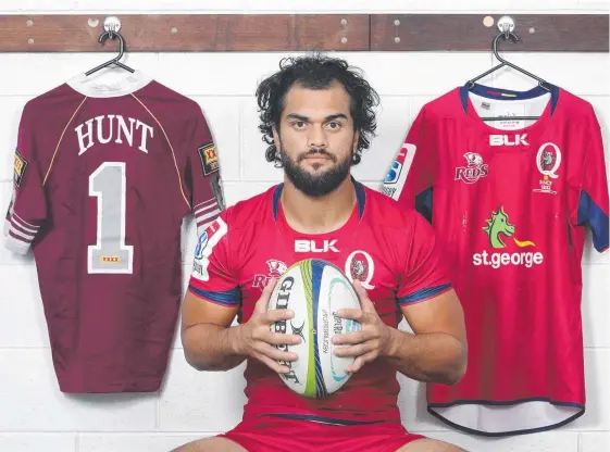  ?? Picture: DARREN ENGLAND ?? Reds fullback Karmichael Hunt will call on his experience in the Maroons’ State of Origin jumper to inflict pain on NSW.