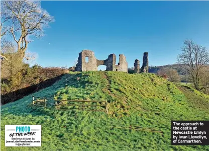  ?? ?? The approach to the castle at Newcastle Emlyn by Iwan Llewellyn, of Carmarthen.