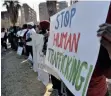  ?? | PHILL MAGAKOE ANA ARCHIVES ?? PEOPLE protest against scourge of human traffickin­g.